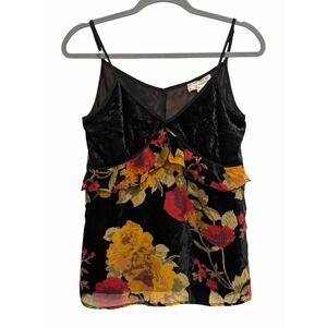Band Of Gypsies Velvet Floral Cami Babydoll Dark Romantic Gothic Y2K Black XS